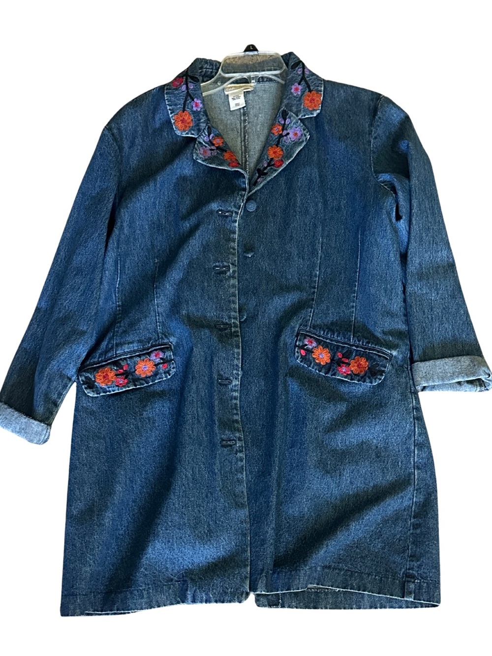 Coldwater Creek Embroidered Denim Jacket size 16
